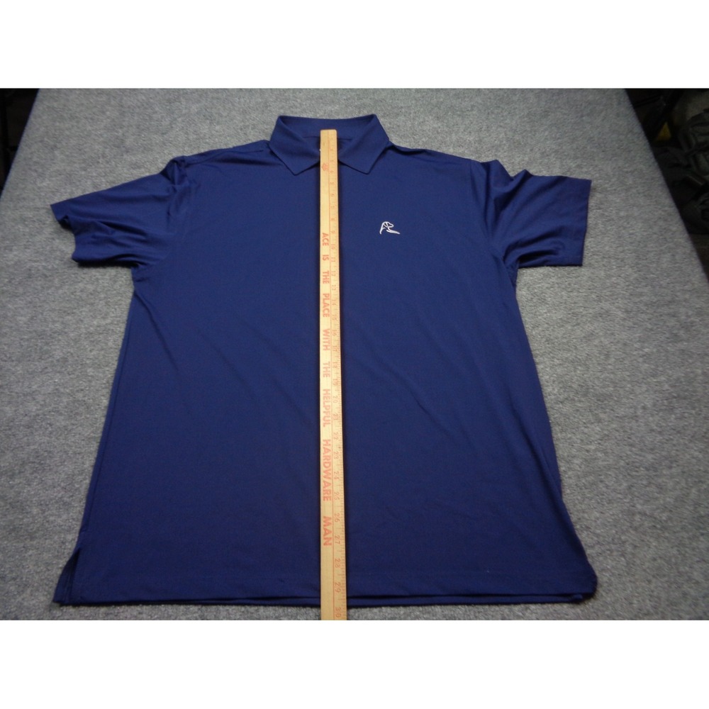 Rhoback Polo Shirt Mens Large Dark Blue Golf Polo Performance Stretch - Picture 12 of 12